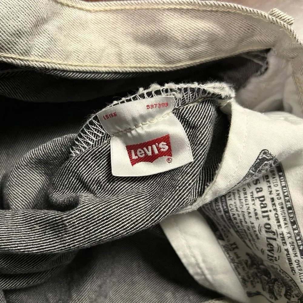 Levi's 501 Jeans Mens 36 (fits 34x31) Gray Button Fly Straight Fit Denim Pants‎